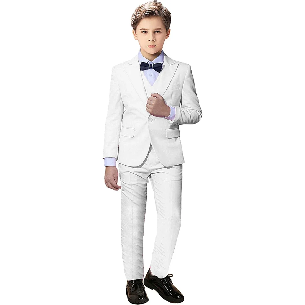 

Flower Boys Wedding Suit Kids Prom Party Tuxedo Solid Formal Blazer Vest Pants Performance Costume School Uniform 2-16T