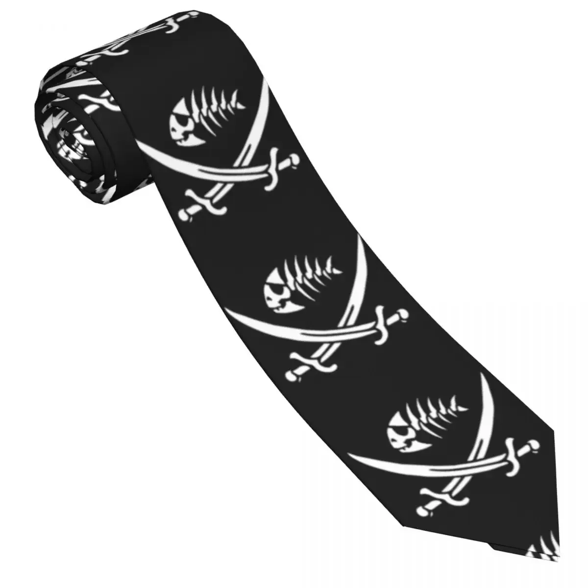 Tie For Men Formal Skinny Neckties Classic Men's  Fish Flag With Swords Wedding Tie Gentleman Narrow