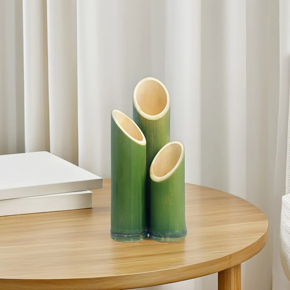 

3pcs Bamboo Vase Modern Planter Flower Arrangement Farmhouse Dried Flowers Decorative Wedding Creative Gardening
