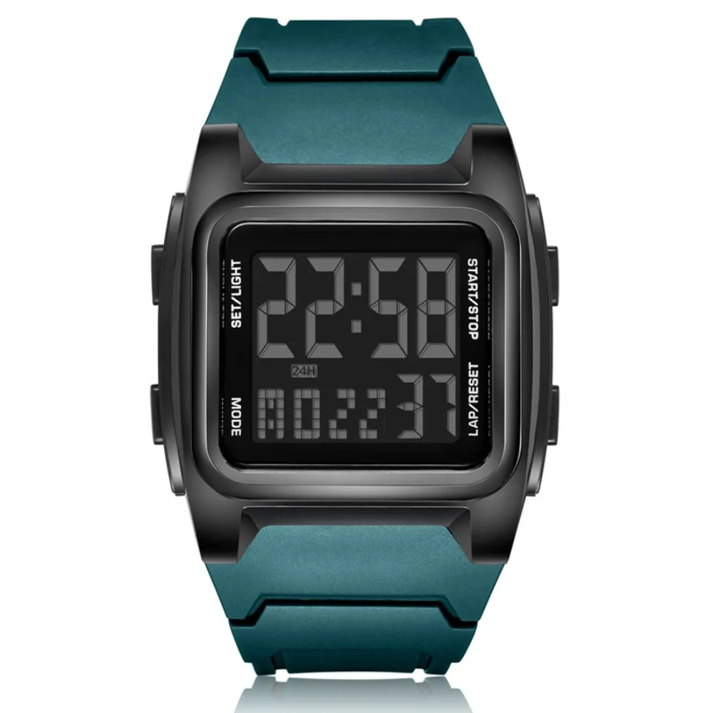 

LED Display Sports Digital Watch Multifunction Glow-in-the-dark Electronic Wristwatch Stopwatch Square Quartz Watch For Men Kids