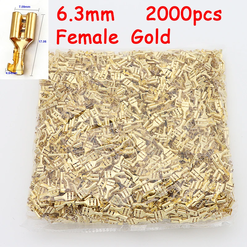 

2000/5000Pcs 2.8mm 4.8mm 6.3mm Spring Female Male Spade Cold Crimp Terminals Connector Car Speaker Electrical Wire connectorsSet