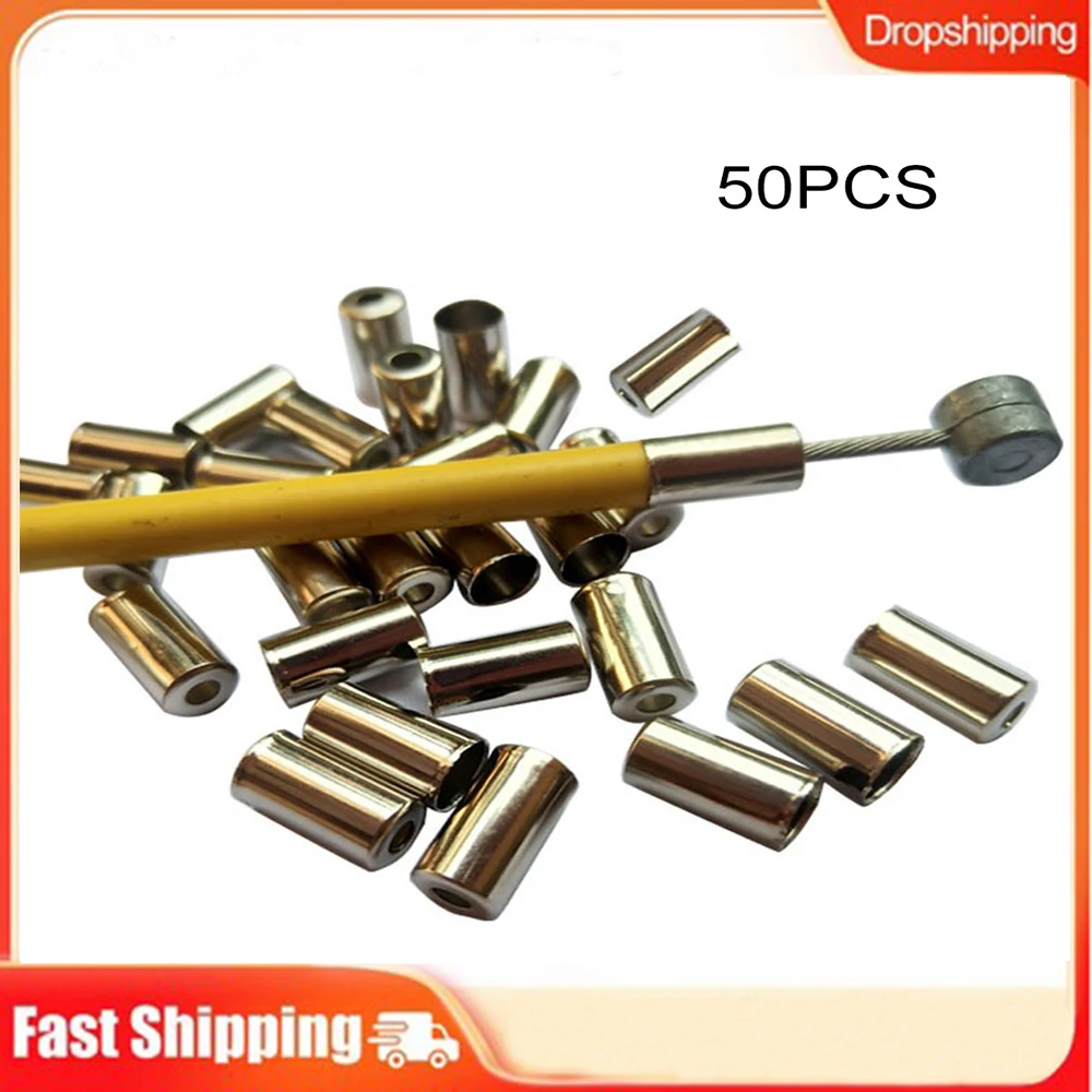 

50pcs Bike Bicycle Copper Brake Cable End Cap Ferrules 5mm Outer Housings Cycle Cycling Derailleur Shift Cables End Cap Parts