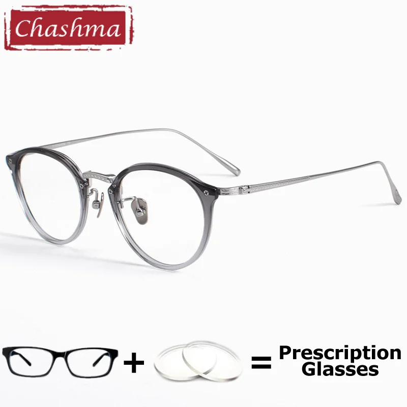 Chashma Prescription Glasses Retro Acetate Titanium Reading Men Glasses Frame Light Myopia Glasses Optical Multifocal Lenses