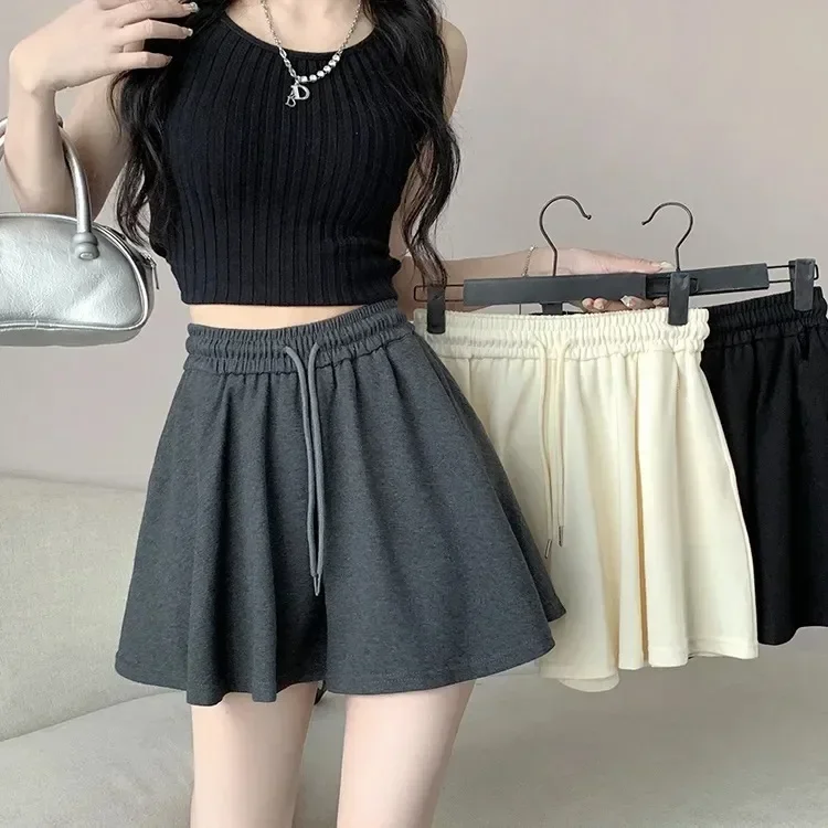 

2025 Summer New Women's Wide Leg Pants Loose Drapey Fashion Lazy Style Plus Size Slimming Short Skirt Pants Chinese Brand AE