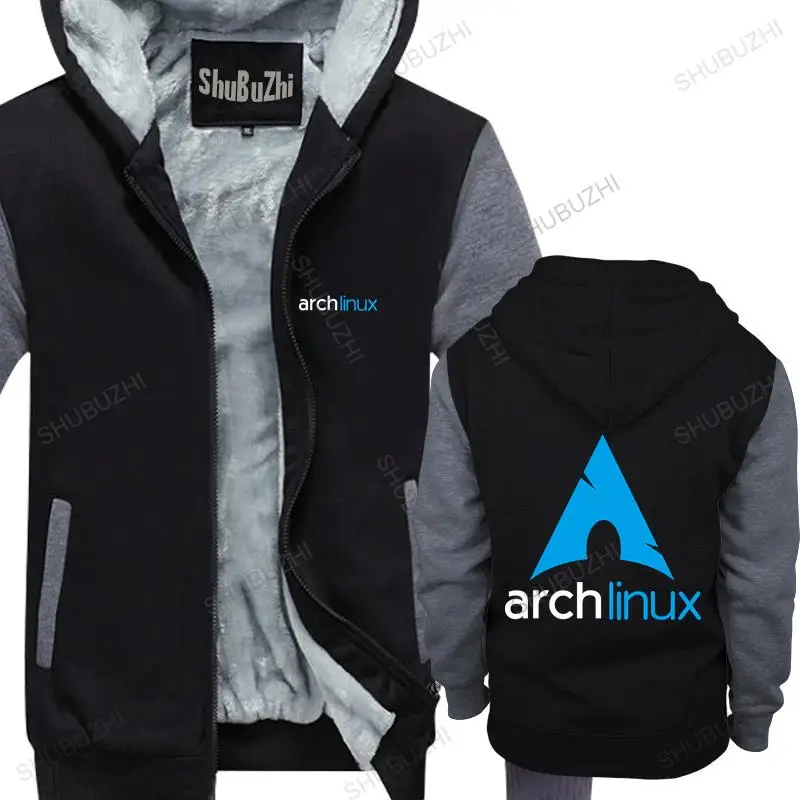 men winter warm black hoody Arch Linux jacket Men Vintage male thick hoodies euro size fleece hoody male warm coat