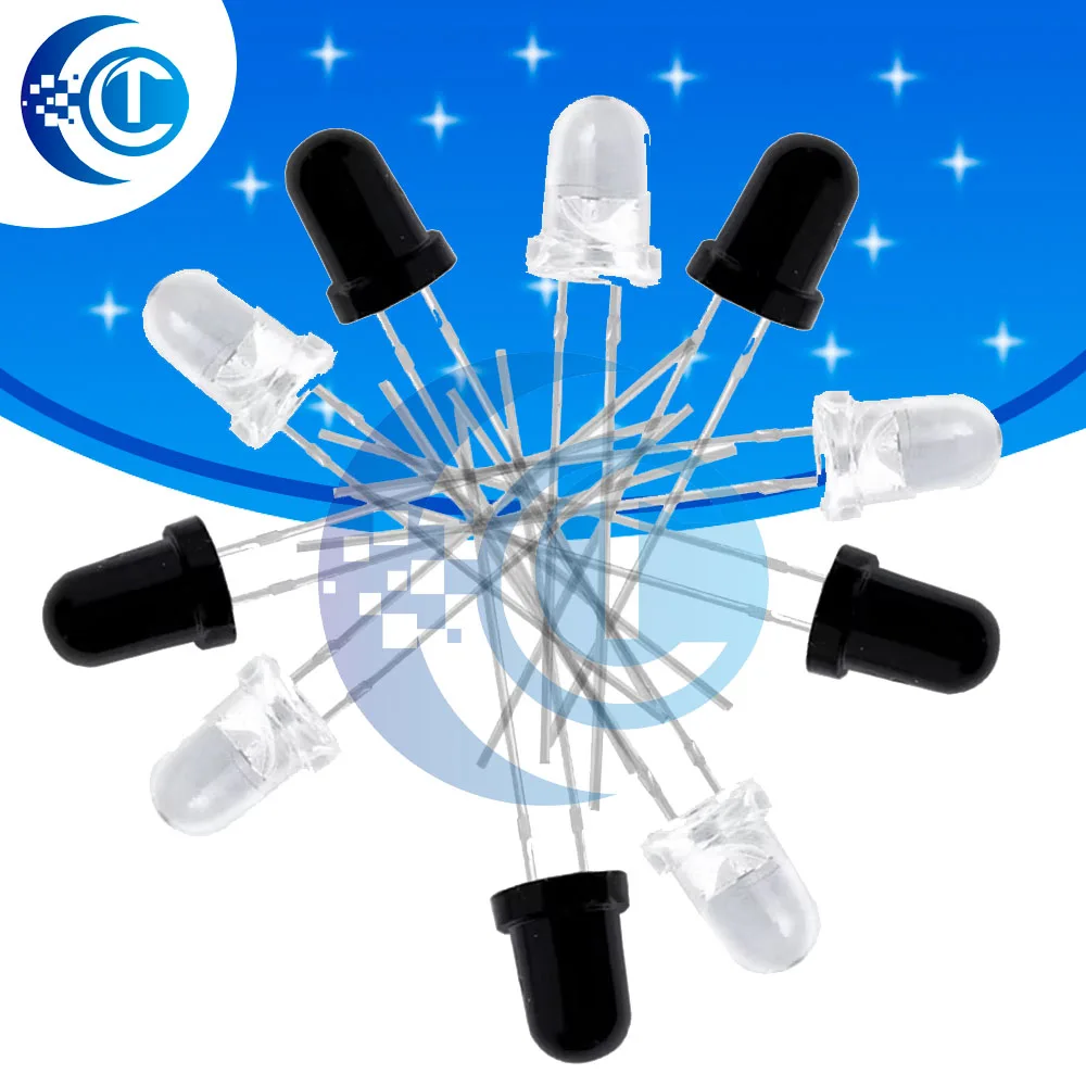 5mm 940nm LEDs Infrared Emitter and IR Receiver Diode 10pairs Diodes 301A