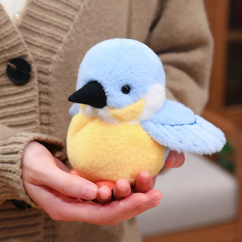 Groothandel vakantiegeschenken Kawaii duif ijsvogel tit vogel pluche pop realistische poppen schudden kan geluid minnaar collectie produceren