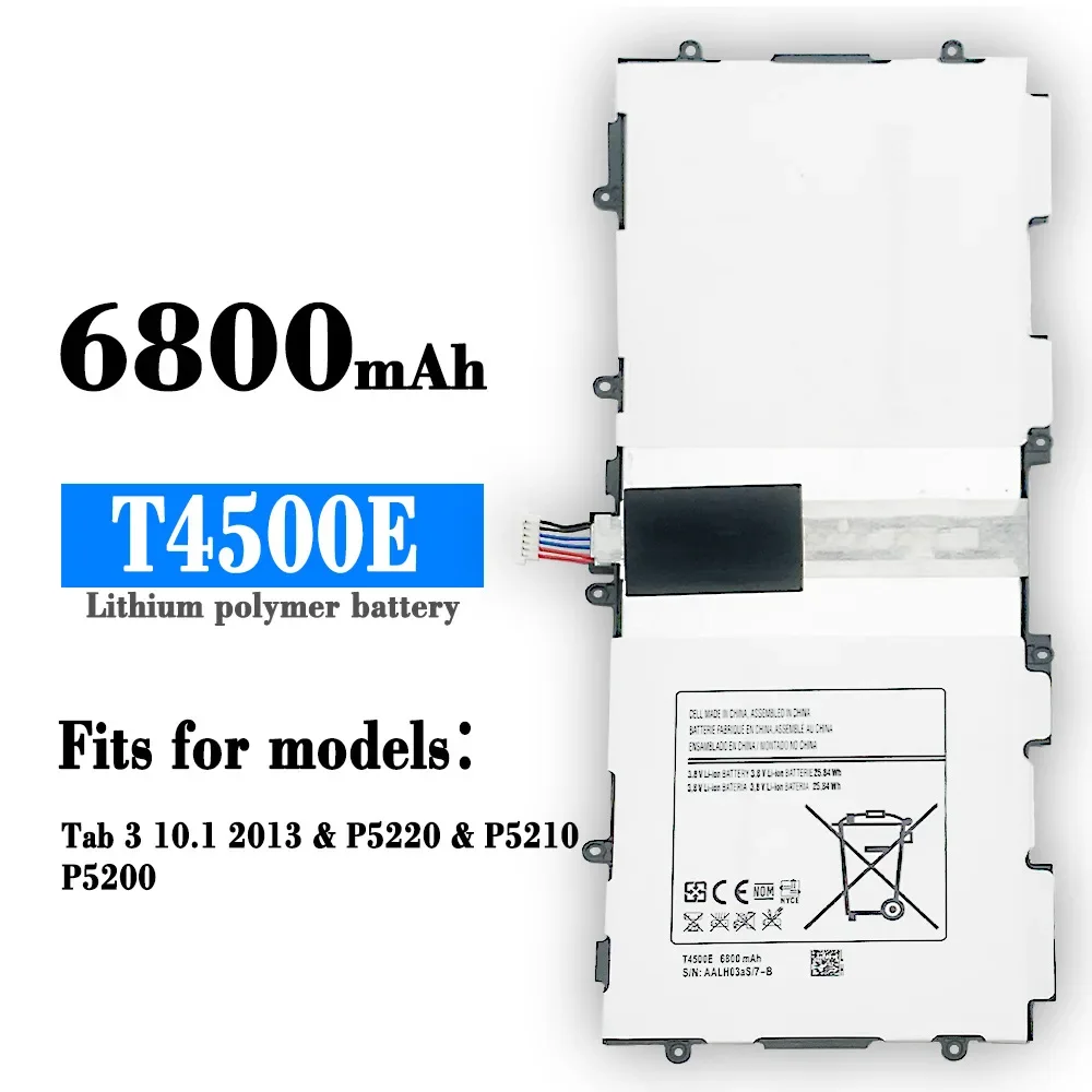 

Battery T4500E Battery For Samsung GALAXY Tab 3 10.1 2013 P5210 P5200 P5220 Tablet Batteries 6800mAh + Tools