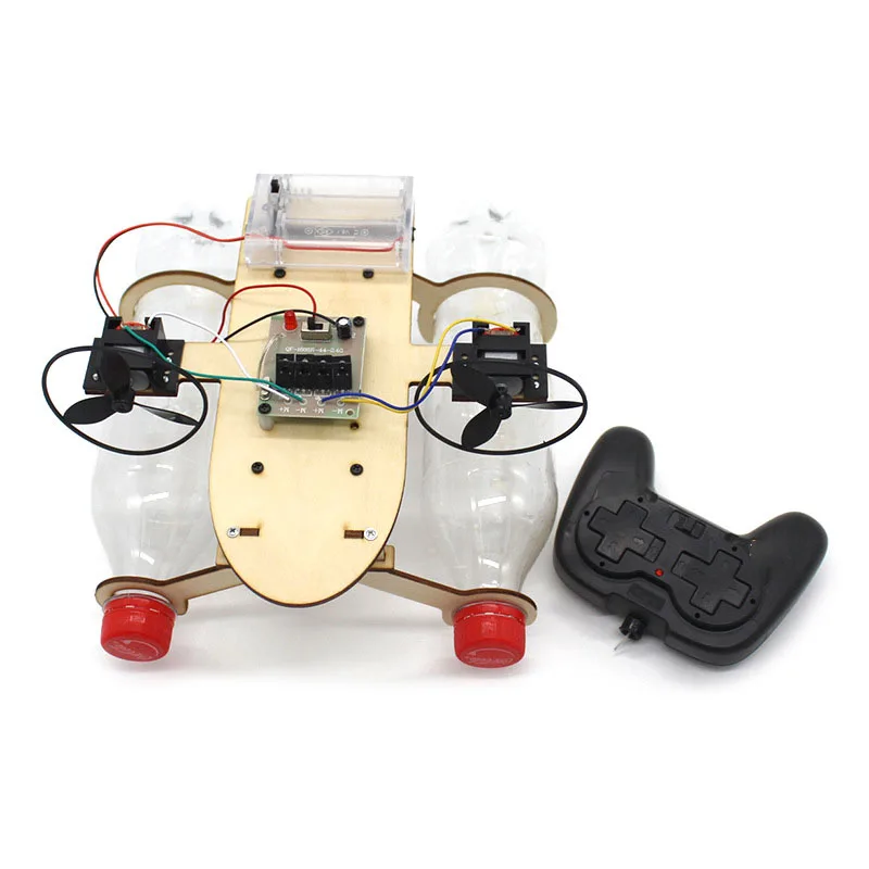 Remote Control Wind Boat Model Toy DIY Handmade Tech Small Make Bottle Wind Boat Science Experiment Kit