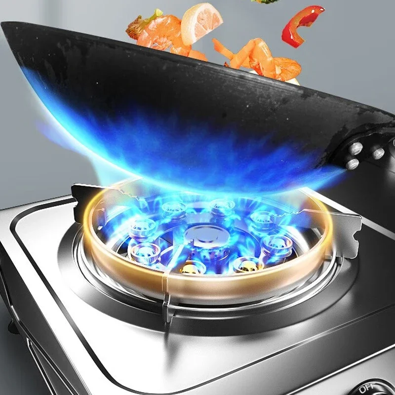 Portable Gas Stove with Single Burner, Stainless Steel Cooker for LPG/Natural Gas AD