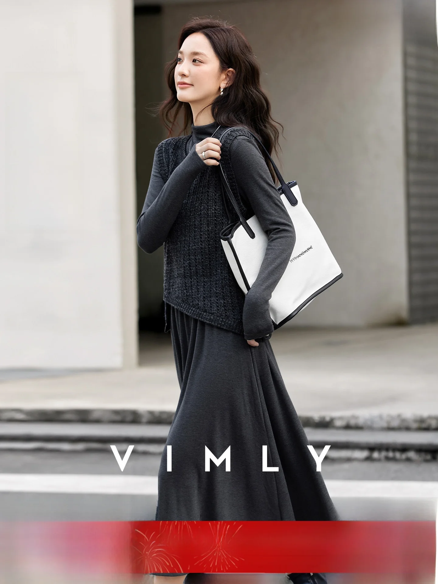 

Ele Knitted Dr And Vest Set for Women Casual Sle Long Sve Autumn Faion Two-Piece Suit Irregular Design Spring A...