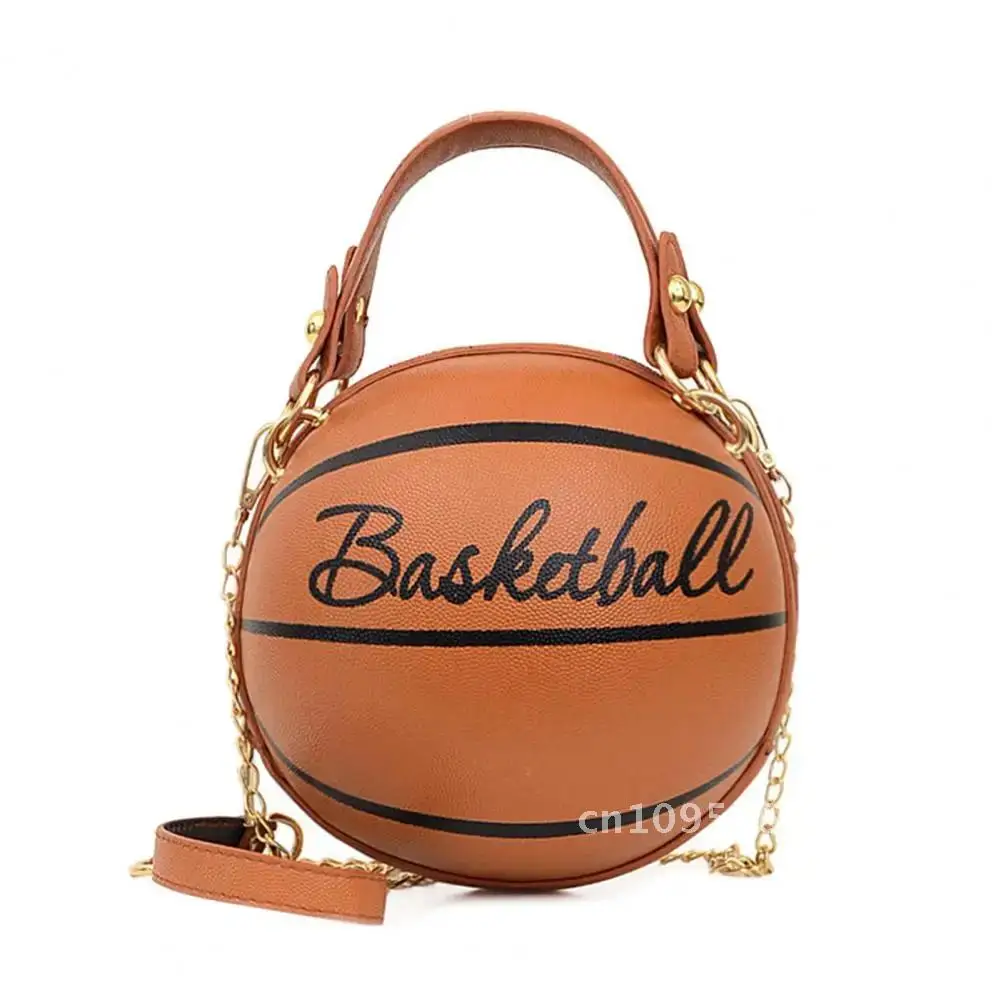 Chic Women Handbag Round Basketball Football Barrel-shaped Faux Leather Crossbody Shoulder Bag