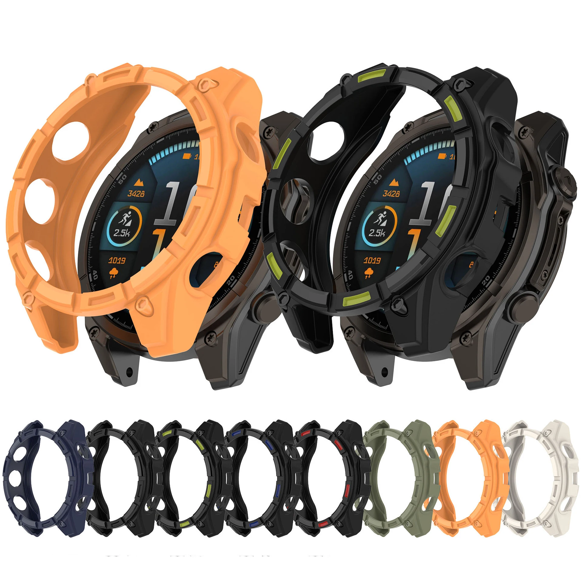 إطار حافظة واقي من القشرة اللينة من البولي يورثان الحراري ، غطاء واقي من الصدمات Garmin Fenix 8 ، تصميم جديد ، 43 ، 47 ، 51 ، ملحقات Fenix 8