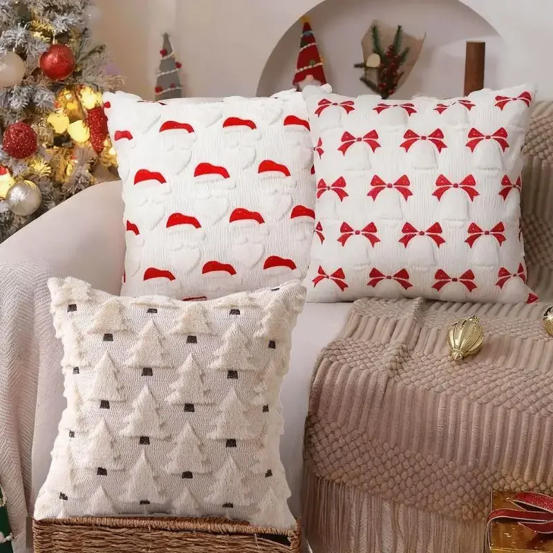 Funda de almohada de árbol de Navidad, cojines decorativos, funda de almohada de 45x45, fundas de cojines, Textiles para el hogar