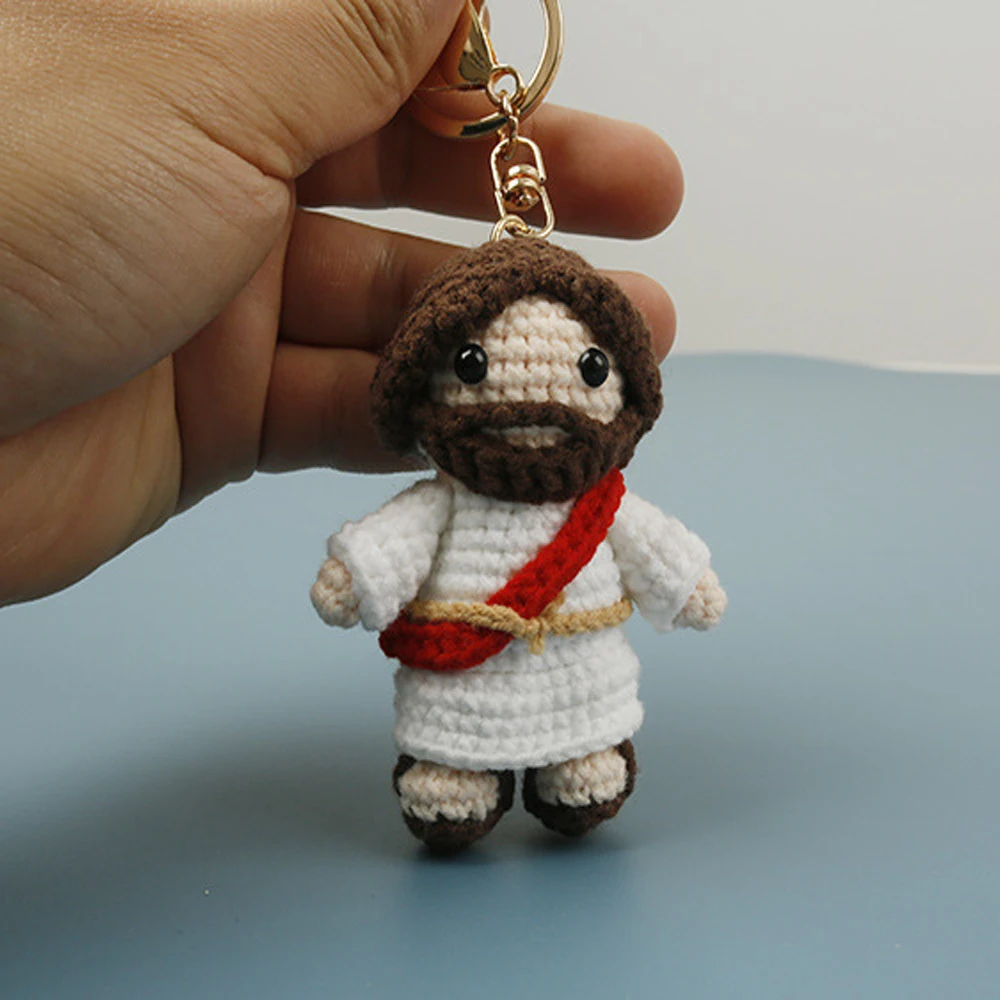 Kreativer Gestrickter Puppenanhänger Fertige Handgemachte Gehäkelte Puppe Schlüsselanhänger Geschenk für Freunde – Detail 2