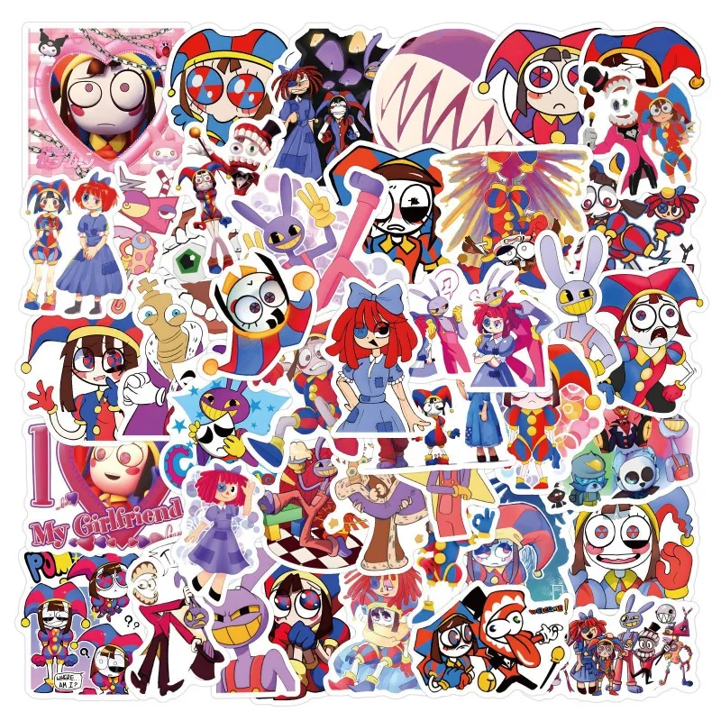 50PCS Hot Kawaii The Amazing Digital Circus Series Sticker Cute Cartoon Character Creativity Printing DIY Graffiti Sticker