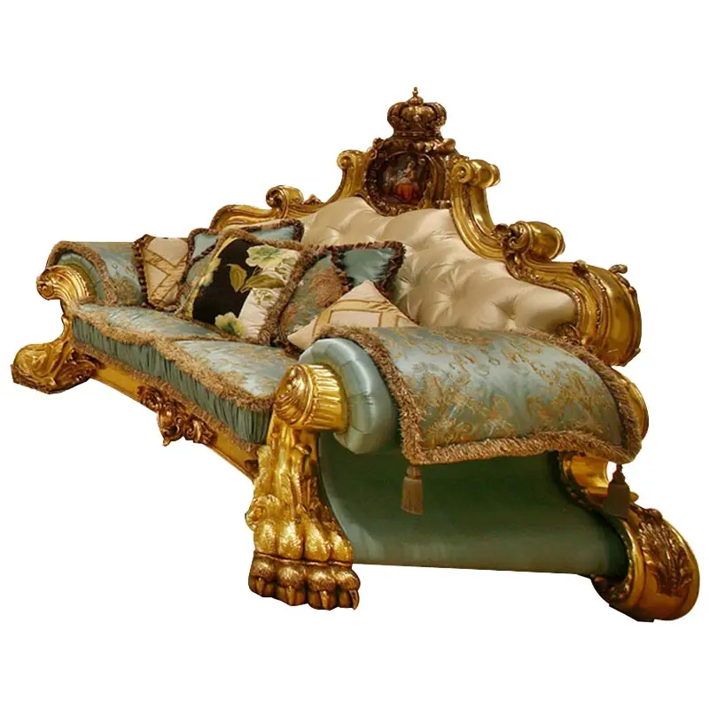 Solid Wood Cloth Craft Sofa Combination Palace Living Room Luxury Dragon Claw Sofa Furniture