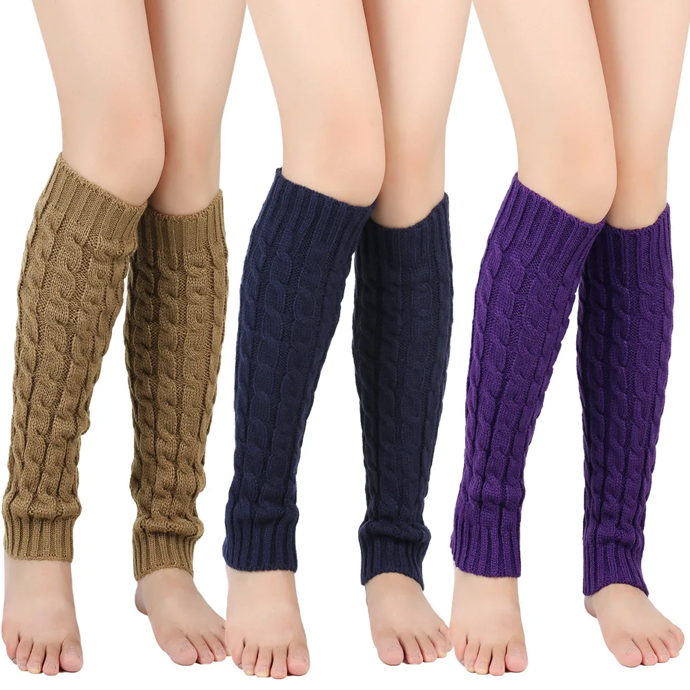 Leg Warmers Ankle Womens Winter Warm Hemp Stretch Knitted Slouch Thermal Ladies Wool Cuffs Boot Socks Female Fluffy Gaiter Thick