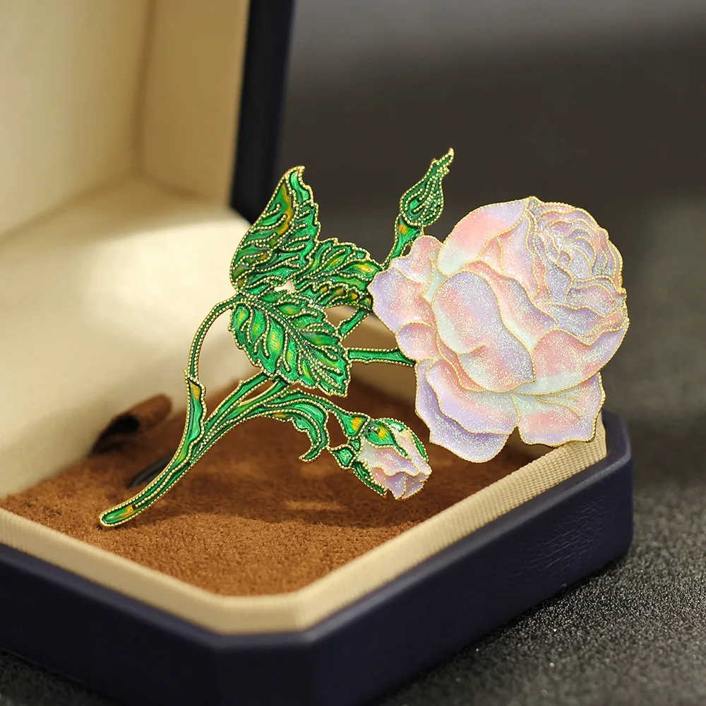 الفرنسية الرجعية أنيقة بالتنقيط النفط البتلة الفاوانيا زهرة بروش شخصية مبالغ فيها والاكسسوارات الراقية دبابيس للنساء والرجال