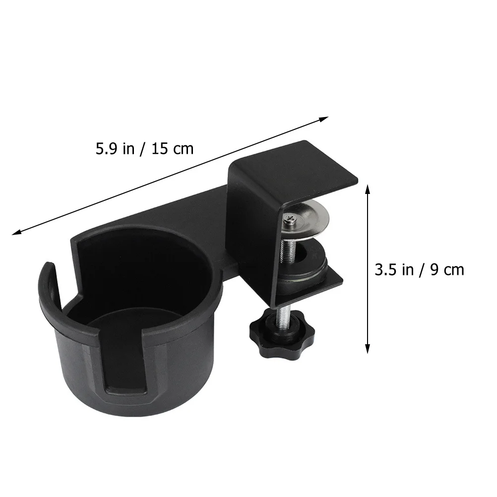 

Rotary Cup Holder Clip For Desk Side Strong Table Edge Beverage Holder With Cup Mat Non-Slip Office Home Bus Use