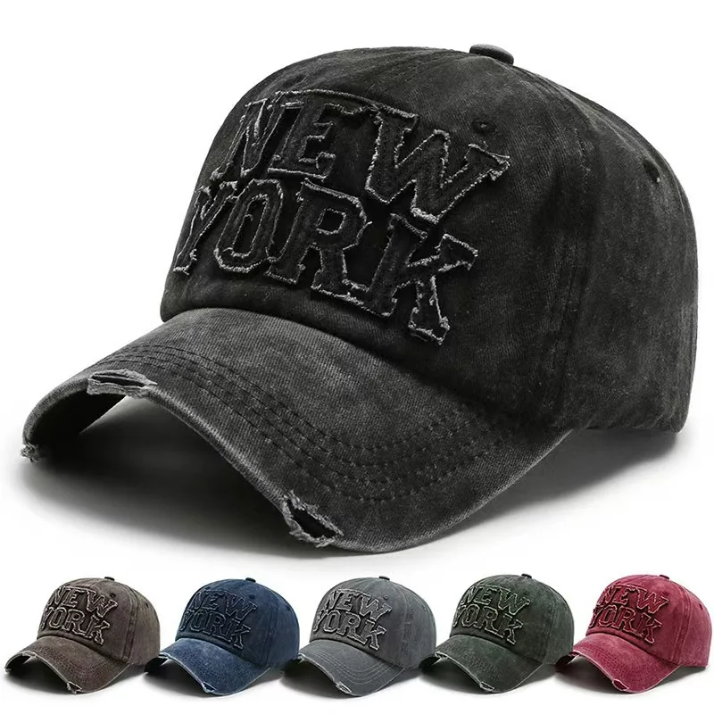 Retro New York Letter Embroidery Baseball Caps Spring Summer Men Women Cotton Adjustable Casual Hat Hip Hop Streetwear Sun Hats