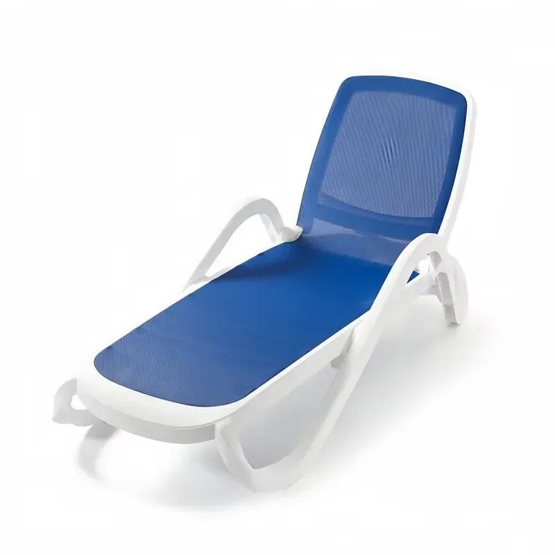 Outdoor Plastic Swimming Pool Folding Sun Bed Waterproof Mesh Beach Chair
