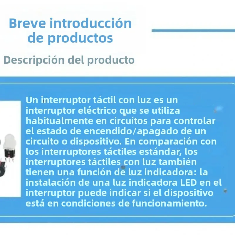 Imagen 6: 2 Botones LED Serie 6X6, Interruptor Táctil Vertical de Reinicio Automático, Diseño Circular