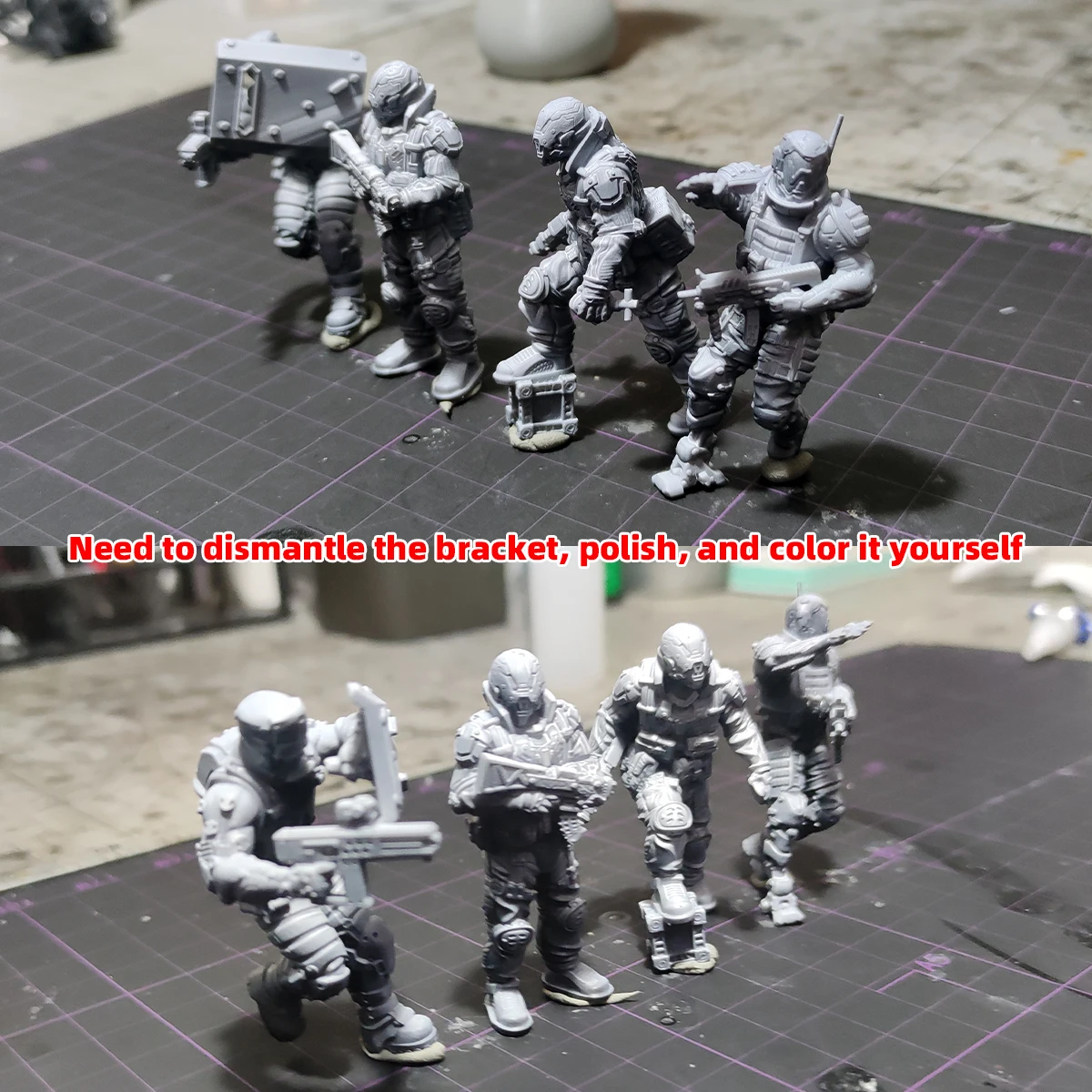 1/35/48 1/60 1/72 1/100 1/144 Modellbausatz 3D Harz Miniatur-Soldatenfiguren Diorama Unbemalt Cyberpunk Taktisches Team DIY – Detail 6