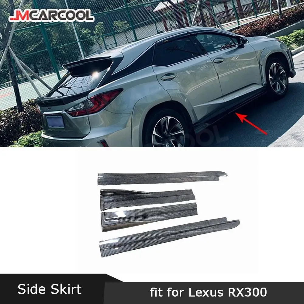 

Carbon Fiber/FRP Unpainted Black Side Skirts Door Bumper Skid Plate Sill Mouldings For Lexus RX300 RX450H 2016-2020