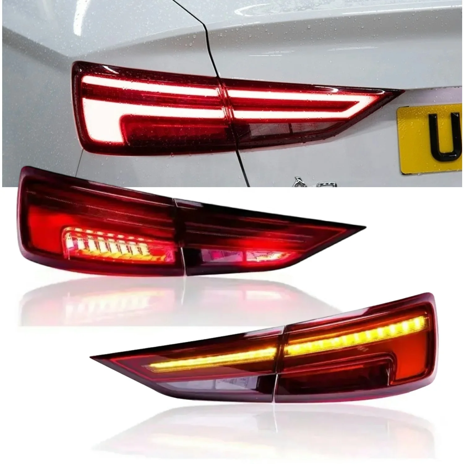 A3 Pair Upgrade LED Taillight 2013-2020 Modified Rear Tail Lamps Daytime Running Lights Car Auto Accessories for Audi