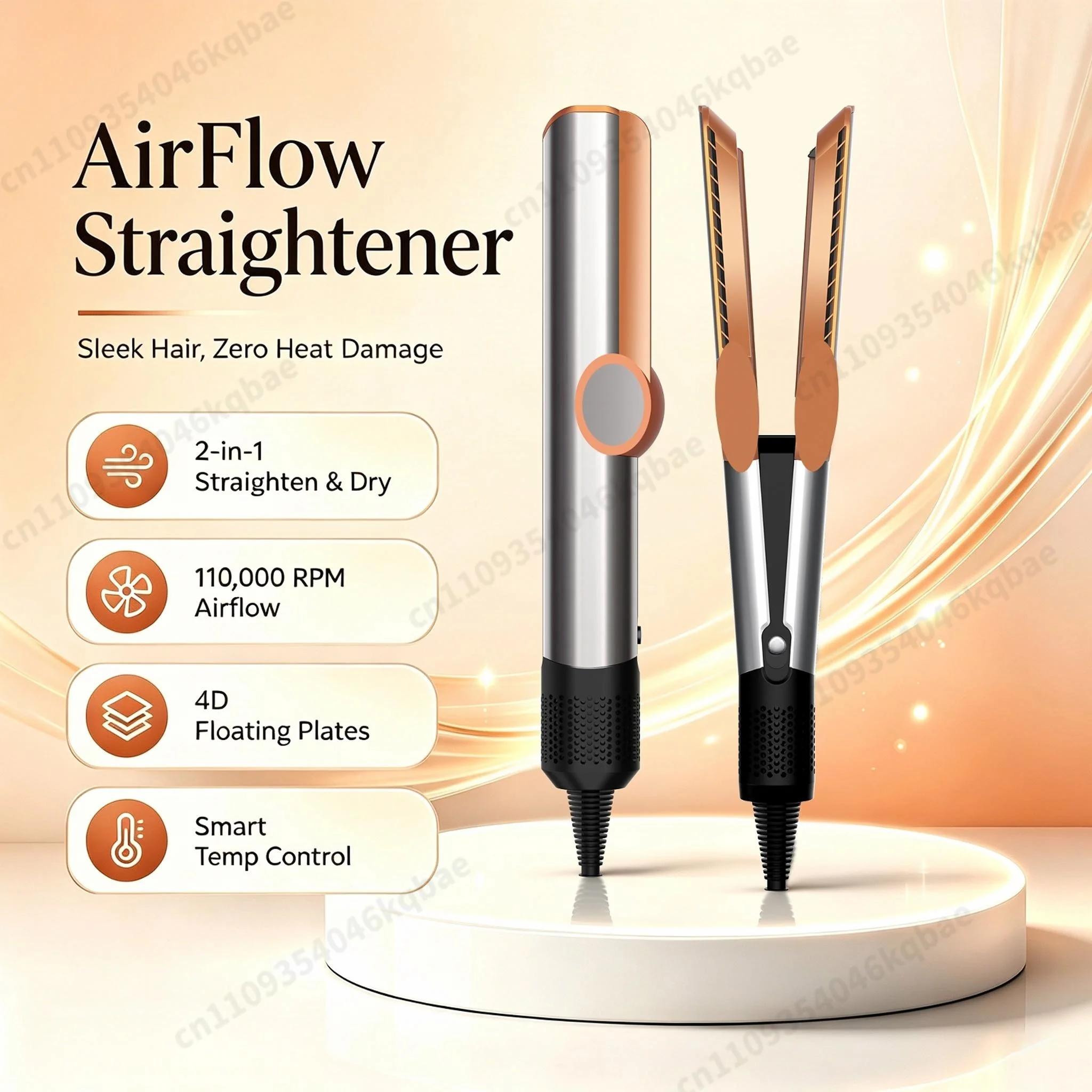 Portable Ionic Hair Dryer & Straightener, Lightweight Travel Styler, Dries and Straightens Hair at Home or On-the-Go