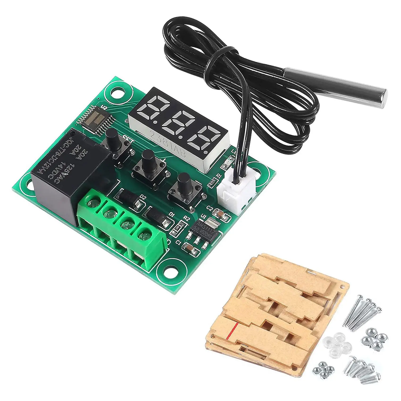 W1209 DC 12V Digital Temperature Controller Board -50-110°C Electronic Temperature Temp Control Module Switch (1-Pack)