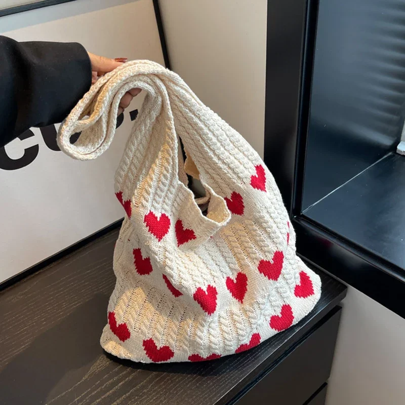 

Summer Casual Woven Designer Knitted Handbags Female Shopper Totes Large Capacity Women's Shoulder Bag