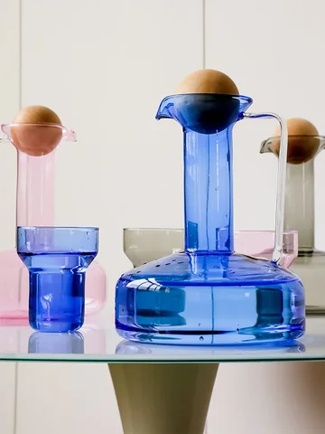 1500ml Large Capacity Nordic Style High Temperature Resistant Glass Kettle Home Creative Cold Kettle Juice Kettle Water Cup Set