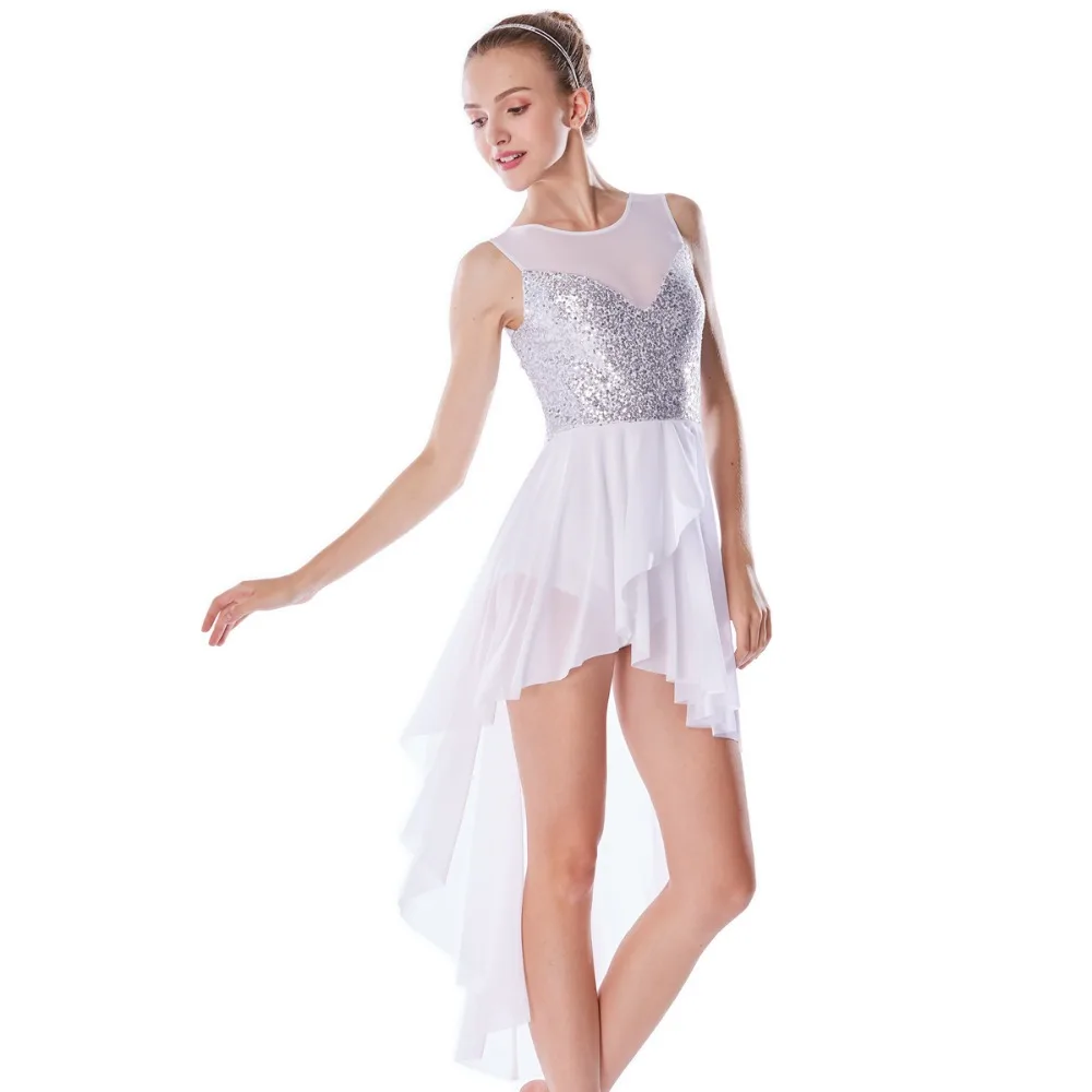 MiDee Lyrical Dance Costume Dresses Ice Skating Performance Competition Contemporary Dress Stage Wear for Girls Women