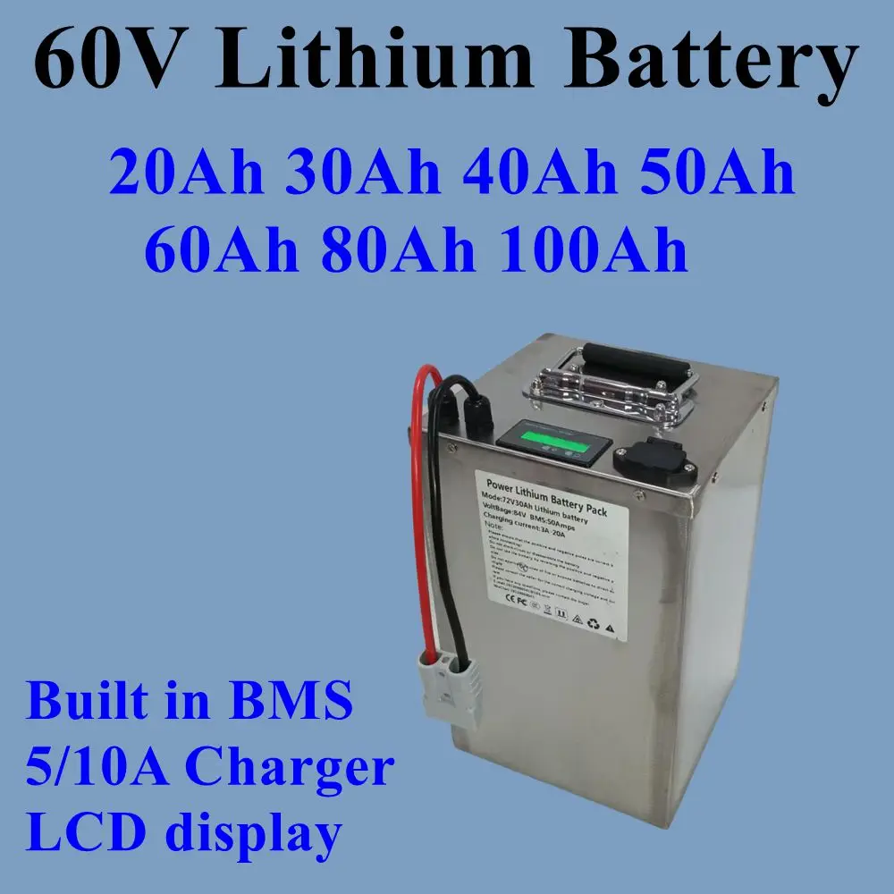 17S 62.9V 20Ah 30Ah 40Ah 50Ah 60Ah  100Ah 120Ah lithium ion battery pack for  2000W 3000W 5000W 6000w  E-Scooter ,BIKE +Charger