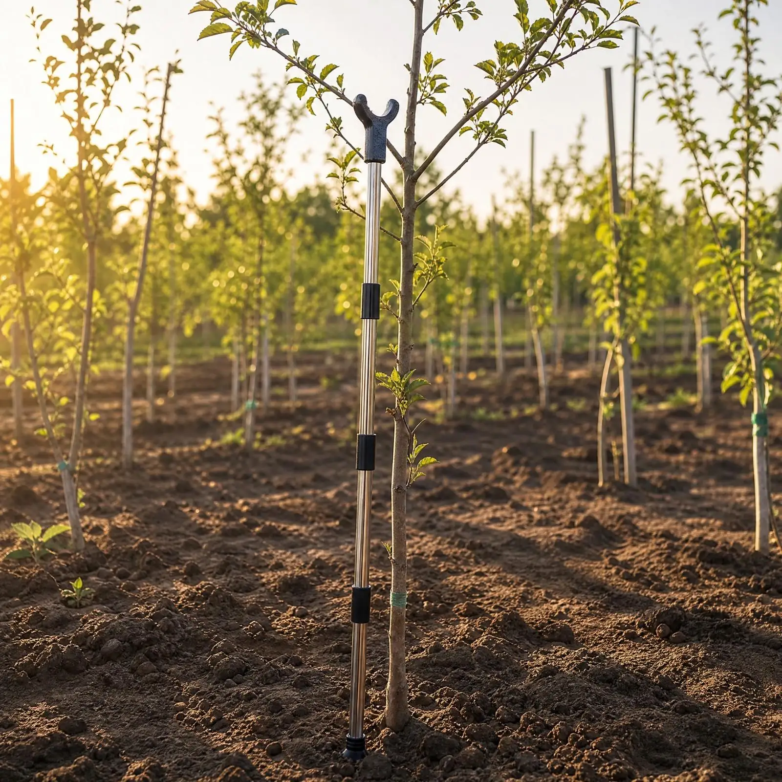 Sturdy Garden Tree Branch Support Pole with Y Cradle Adjustable Height Fruit Tree Prop for Outdoor Orchard Planting Area