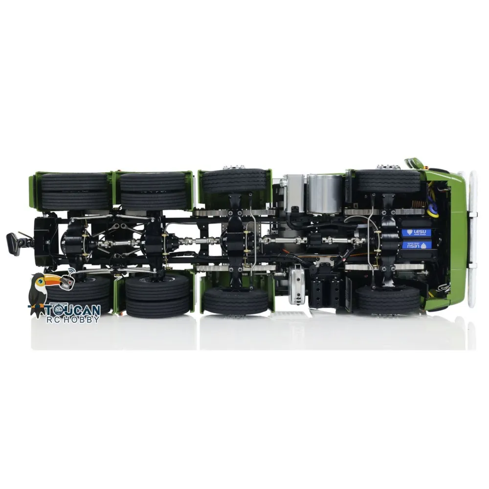 Nuovo FAI DA TE 1/14 LESU 8X8 RTR RC Trattore Camion Heavy Metal Chassis Camion di Controllo Remoto Suono Leggero Attrezzature Rack Verniciato Auto Giocattolo