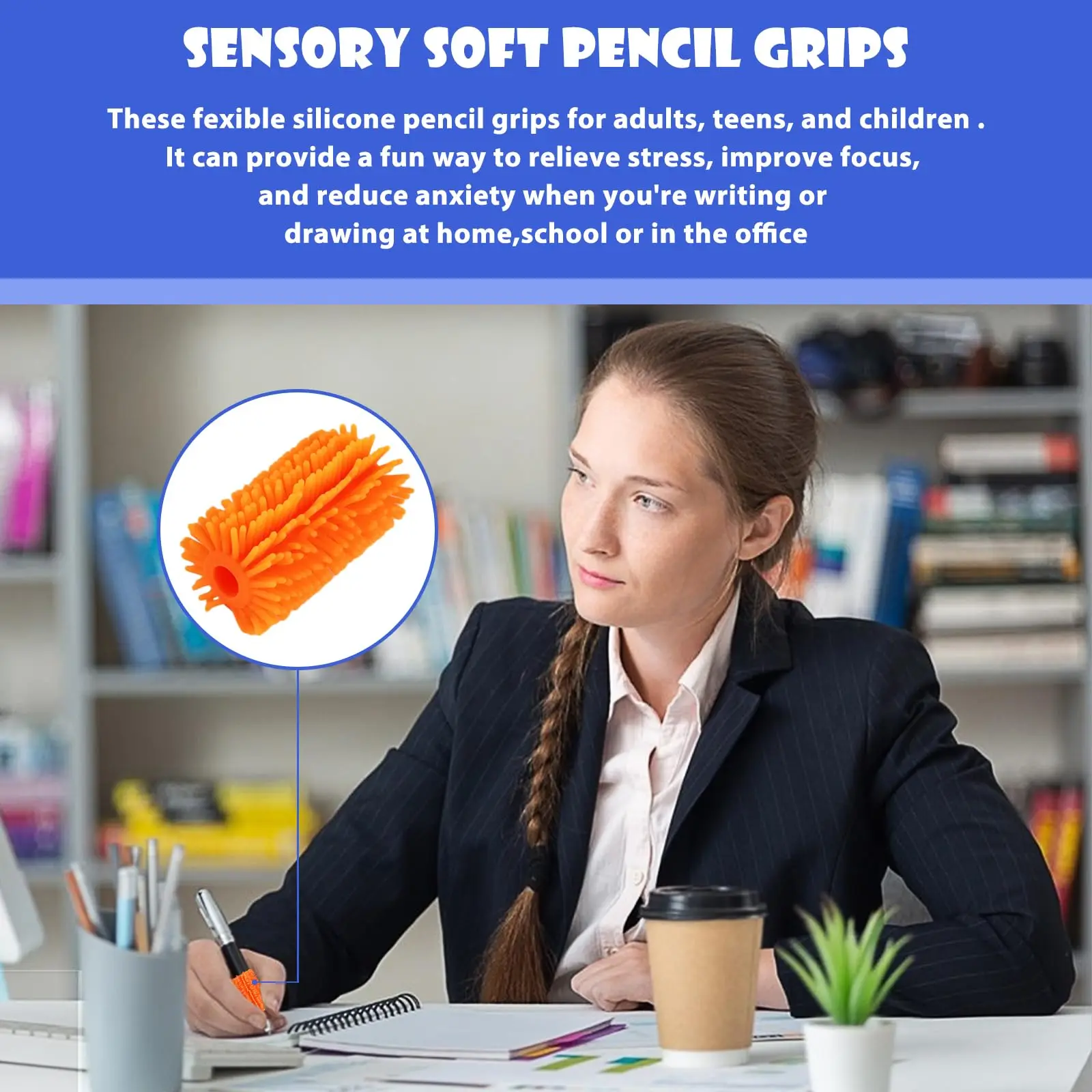 Conjunto de canetas de alívio do estresse brinquedo conjunto de canetas de pelúcia de seda de silicone libera pressão, espremere criativamente, novo brinquedo de alívio do estresse das crianças