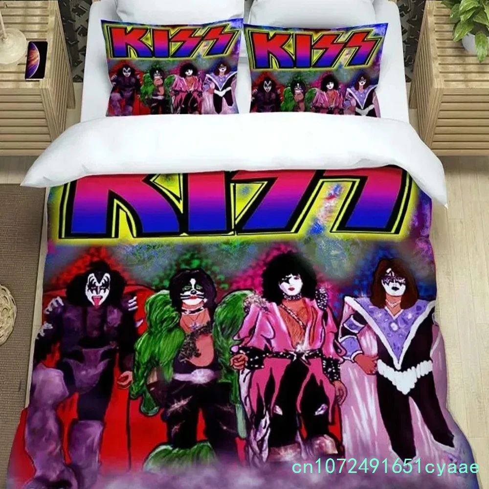 KISS Rock Band Bedding Set,Single Twin Full Queen King Size,KISS Music Bed Set Kid Bedroom Bedding Sets