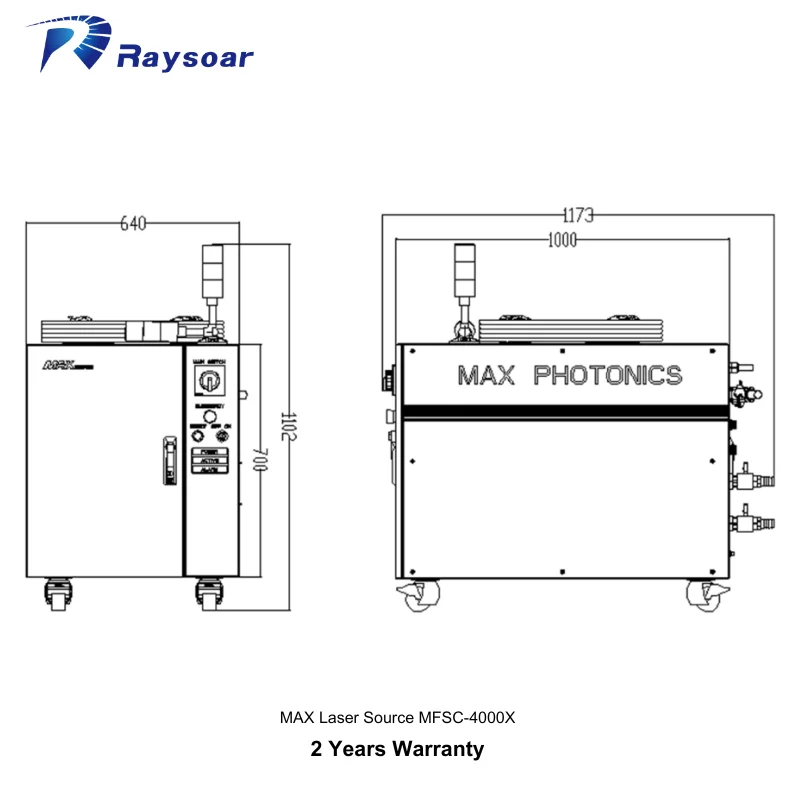 Raysoar MFSC-4000X Laser Cutting Machine Parts 4000W Single Module MAX Fiber Laser Source For Cutting Machine