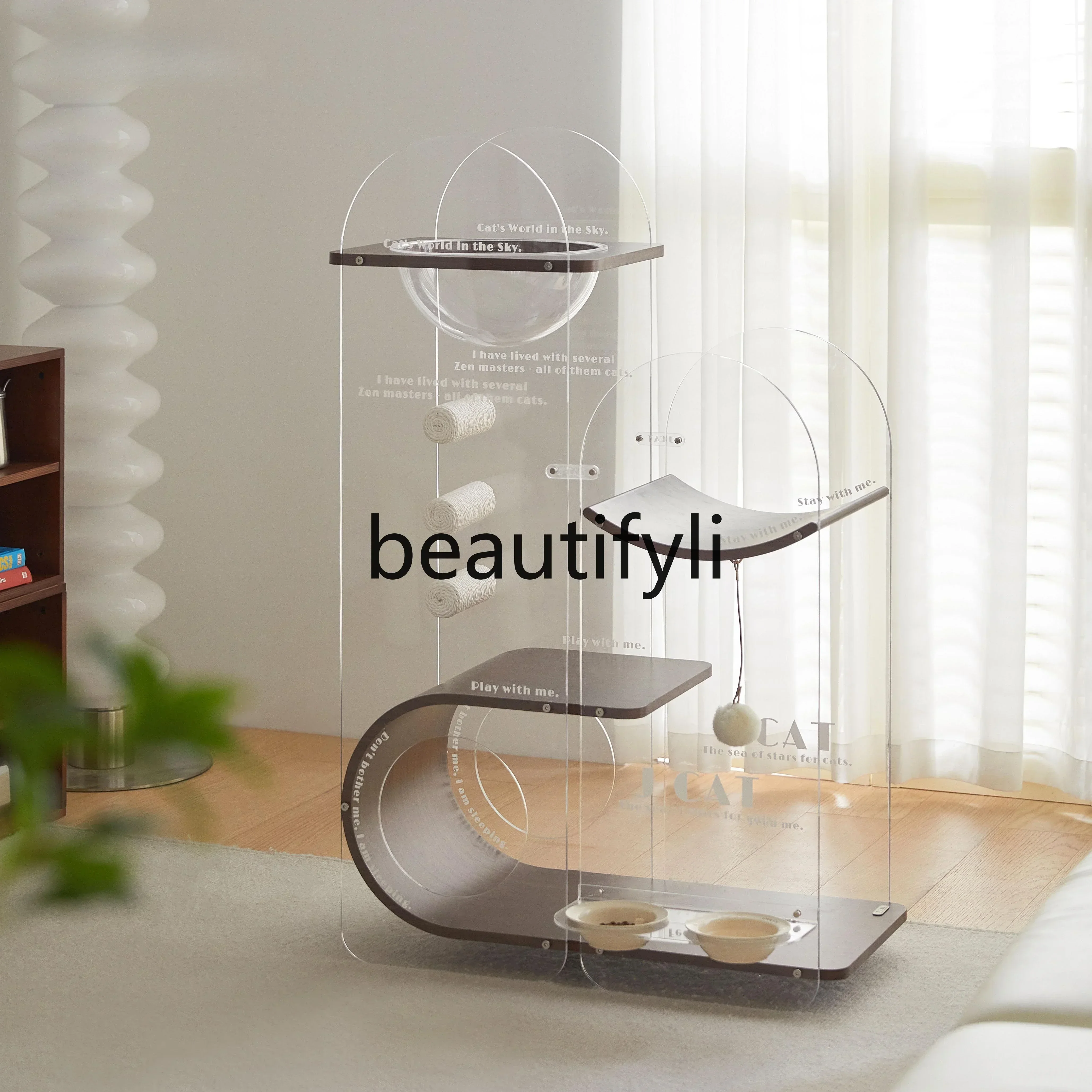 Medieval design sense High-end climbing frame Cat nest Space capsule Integrated pet cat scratching column