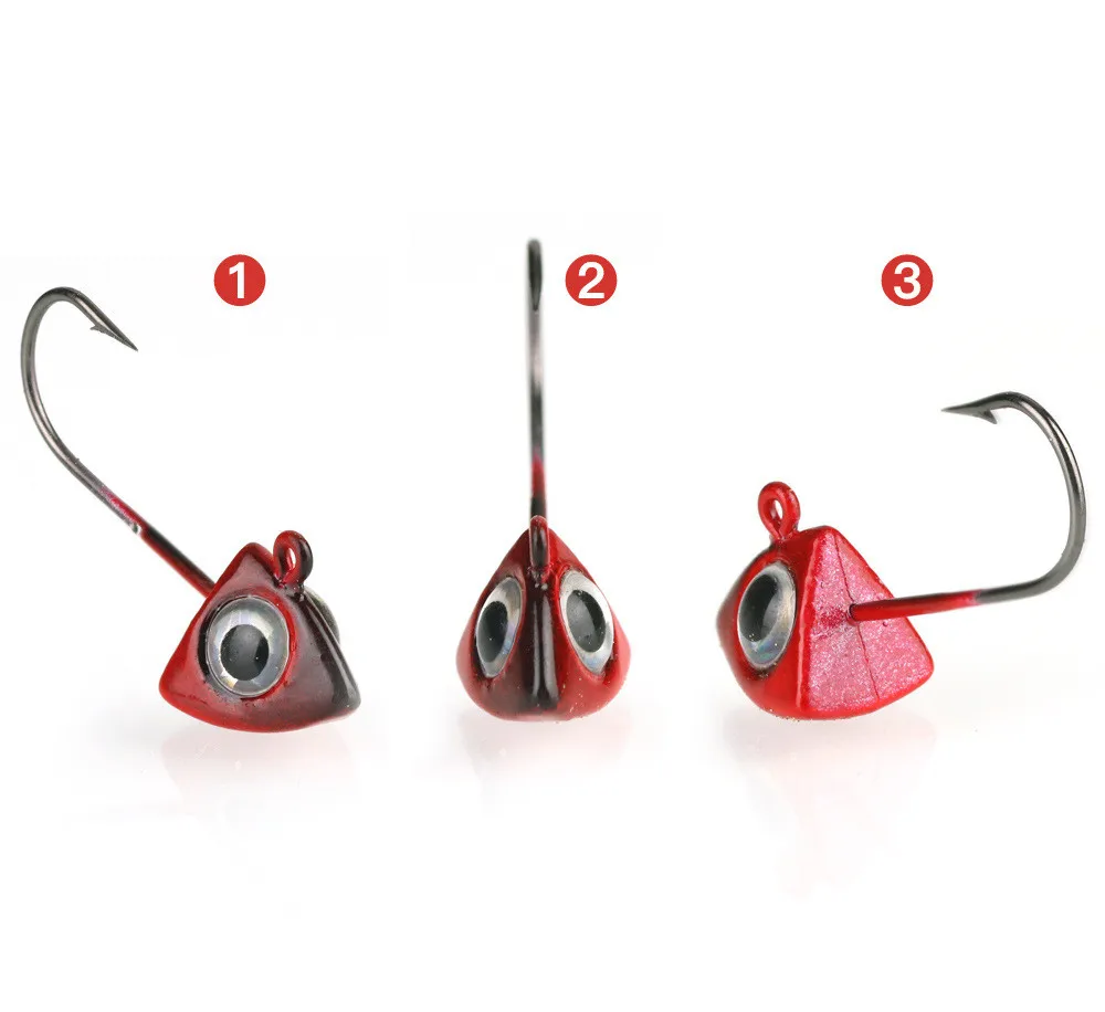 Dreieck-Jig-Kopfhaken, verstärken Haken, Wurmköder, weiche Ködervorrichtungen, einzelner Angelhaken, 2 g/3 g/4 g, Lot 5 Stück – Detail 3