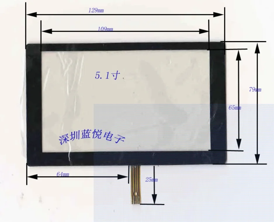 5.1-inch four wire resistor touch frame 128 * 79 GPS e-book touch screen four wire touch screen