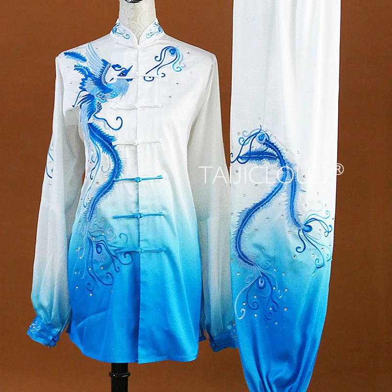 Phoenix Embroidery Tai Chi Uniform Set - Kung Fu Performance Costume for Group Competition (Men Women Kids Martial Arts Suit)
