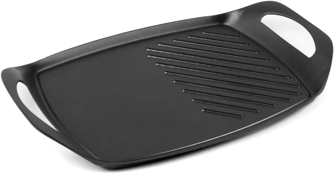 

Stove Top Griddle Pan – Flat & Grill Sides, 17"X11" Nonstick Griddle/Grill Pan for Indoor/Outdoor Cooking, Dishwasher S