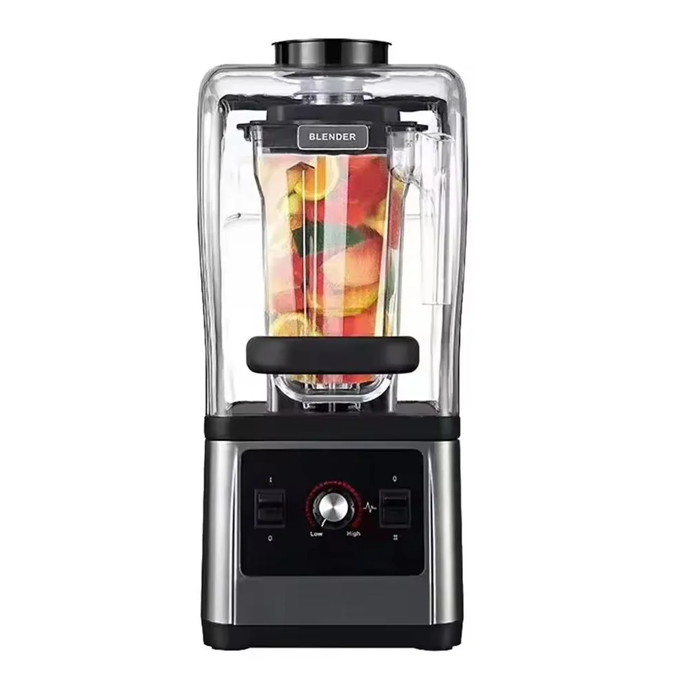 Quiet Smoothie Blender with Sound Cover, Commercial Milk Tea Shop Ice Shaver Multi Purpose Machine