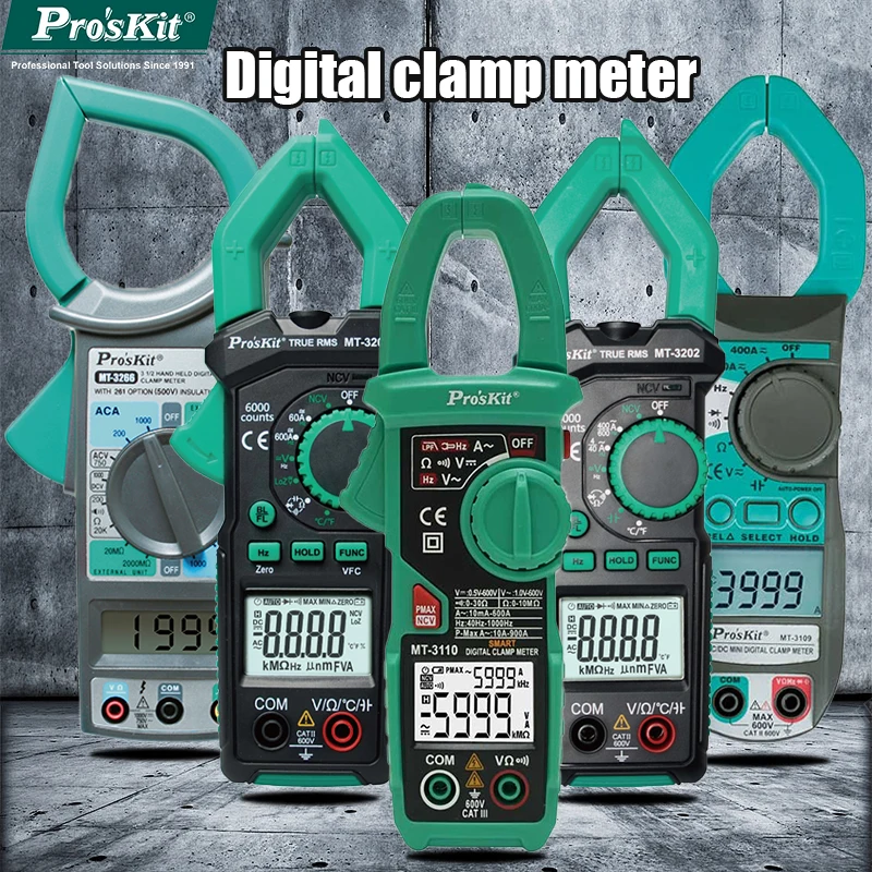 Digital Clamp Meter Instrument Automatic Range True RMS Portable Clamp Multimeter Capacitance/Temperature/Current Detection Tool
