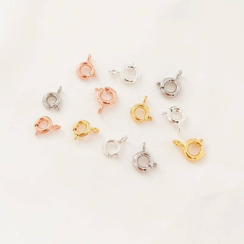 10 Pieces New 18K Copper Clad Gold Spring Buckle Platinum Rose Gold Closing Buckle Connection Buckle Handmade DIY Accessories