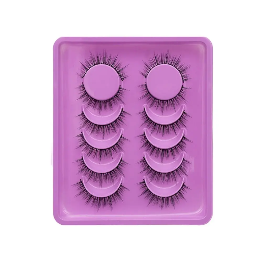 6 Pairs 3D Faux Mink False Eyelashes Soft Natural Black Band Eye Lashes Long Wispy Natural Look Eye Makeup Tools